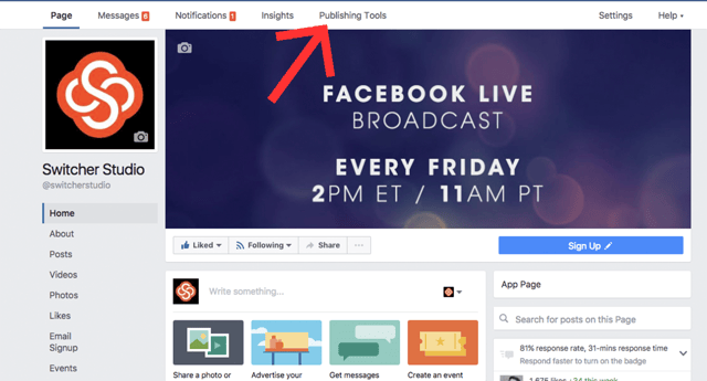 Publishing Tools Facebook Live Publishing Tools Facebook Live