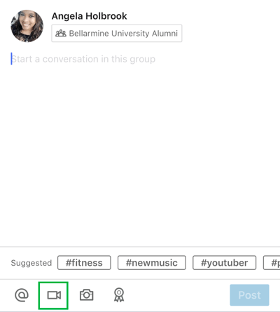 Creating a post in a LinkedIn group